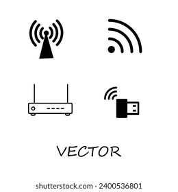 Wifi icon. Vector wi-fi signal, Wireless and Network vector line icon set. flat illustration on white background..eps