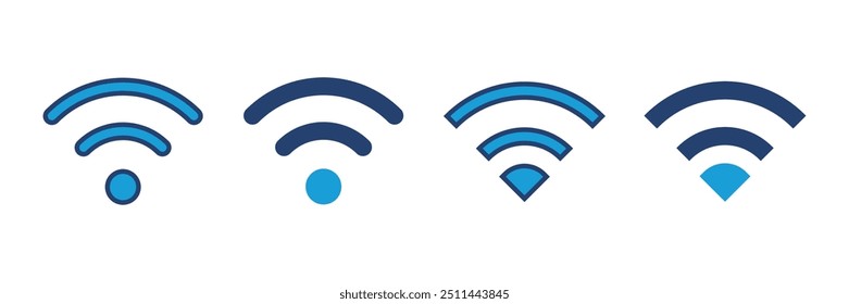 Icono de Wifi. Vector de Vector de señal. Vector de iconos inalámbricos