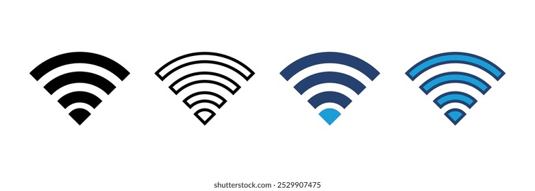 ícone Wifi vetor. ícone do vetor de sinal. Vetor de ícone sem fio