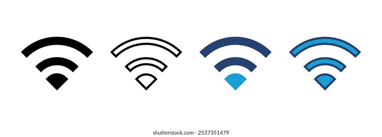 ícone Wifi vetor. ícone do vetor de sinal. Vetor de ícone sem fio
