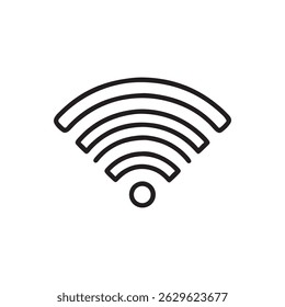 Símbolo de sinal sem fio simples de vetor de ícone Wi-Fi isolado no plano de fundo branco