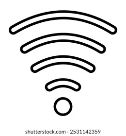 ícone wi-fi. Símbolo de conexão de rede Wi-Fi para aplicativo, símbolos de sinal Wi-Fi e uma conexão com a Internet.   ícone linear de rede wi-fi. sinal e símbolo. ilustração vetorial, 10 eps.