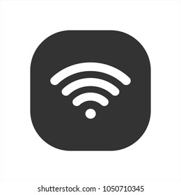 WIFI icon vector, Wireless internet Sign isolated on white background in rounded gray shaped object, Flat style for graphic and web design