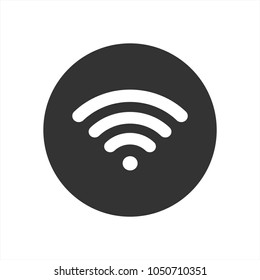 WIFI icon vector, Wireless internet Sign isolated on white background in circular gray object, Flat style for graphic and web design