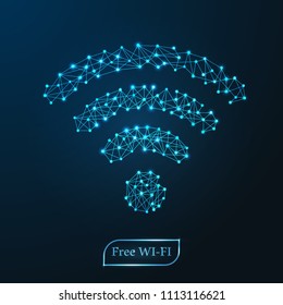 WIFI icon vector, Wireless internet with line point