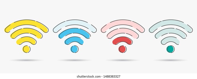 WIFI icon vector, Wireless internet Sign isolated on white background, Flat style for graphic and web design