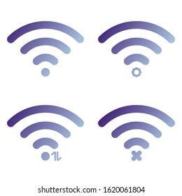 WIFI icon vector, Wireless internet Sign isolated on white background, Icon with gradient for graphic and web design.