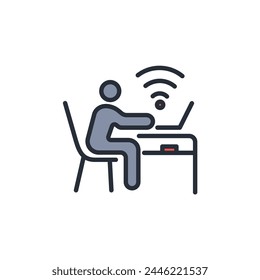 wifi icon. Vector.Trazo editable.signo de estilo lineal para el uso Diseño web,logo.Symbol ilustración.