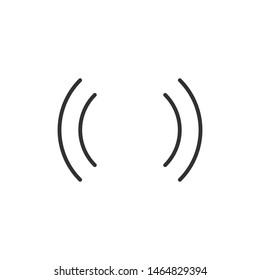 wifi icon waves both sides, simple icon. vector illustration isolated on white background.