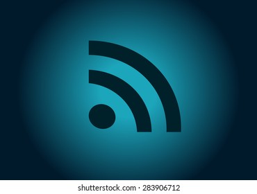 Wi-fi  icon web design vector blue neon color dark 