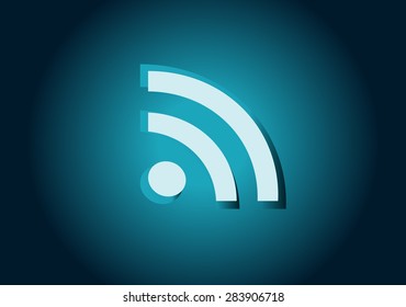 W-ifi icon web design vector blue neon color 