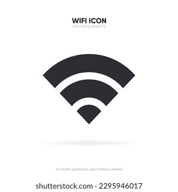Wifi icon web push. Vector wi-fi hotspot signal sign. Wireless icon. WIFI internet sign isolated on white background, flat minimal style, vector illustration. Stock vector.