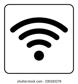 Wi-Fi icon. Wireless black sign isolated on white background. Network Symbol. Internet Emblem for business or commercial use. Stock vector illustration. You can change color and size