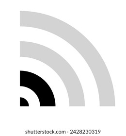 WiFi-Symbol. Drahtlose Verbindung, Internet, www, weltweit Web, Netzwerk, net, Kommunikation, einfacher Zugriff auf Informationen, Suche, Surfen, Benutzer, Gadget, Gerät, Personal Computer, schlecht. Vektor