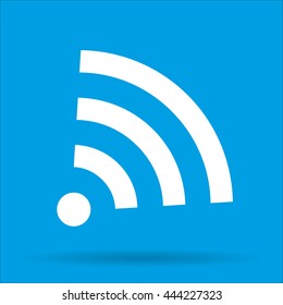 WI-FI icon wireless connection with shadow isolated on a blue background, vector illustration EPS10