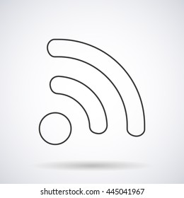 WI-FI icon wireless connection silhouette with shadow, shape isolated on a white background, vector illustration for web design