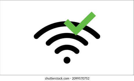 Wifi, Wi-fi icon, wireless Internet (3 black rounded stripes) silhouette, symbol, outline, vector illustration, in black and white color, isolated on white background