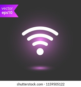 Wifi icon. Wireless internet connection icon. Wi-fi signal vector icon. Wifi network wave sign. EPS 10 flat symbol
