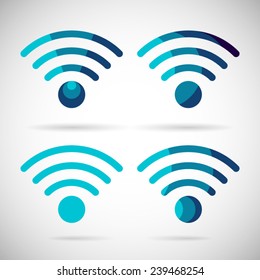 WiFi Icon Wireless Internet connection Flat Design Element Symbol Vector Illustration