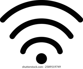 Wifi Icon. Wireless internet connection for easy access. black dsign. isolated in white background. Vector illustration