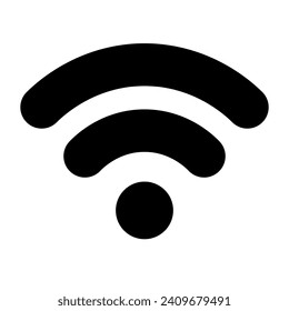 WIFI icon, wireless internet sign, isolated on transparent background. Flat style. Editable stroke. Vector illustration.