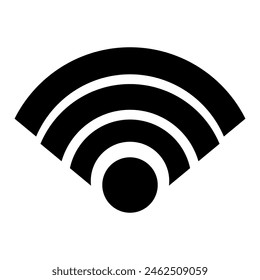 Icono de Wifi Vector de señal de internet inalámbrico. Ilustración vectorial. para logotipo y Diseño web. blanco y negro con alta resolución