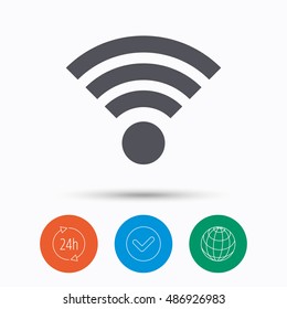 Wifi icon. Wireless internet sign.