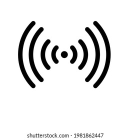 Wi-fi icon, wireless internet symbol. Black WLAN antenna connection sign for smartphone app isolated on a white background.