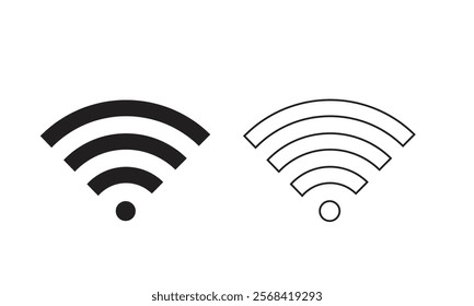 wifi icon. wireless and Wi-Fi network connection symbol for app, ui and website. flat icon isolated on transparent background.