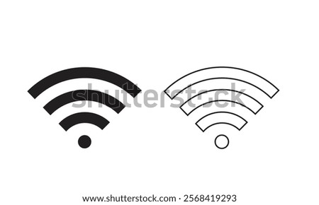 wifi icon. wireless and Wi-Fi network connection symbol for app, ui and website. flat icon isolated on transparent background.