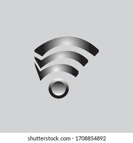 Wifi icon wireless network. Isolated on grey background.
