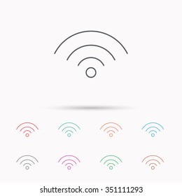Wifi icon. Wireless wi-fi network sign. Internet symbol. Linear icons on white background.