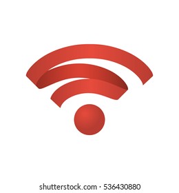 Wifi Icon Wireless Network. Wi Fi  Symbol A Ribbon. Abstract Vector Illustration. Isolated On White Background.