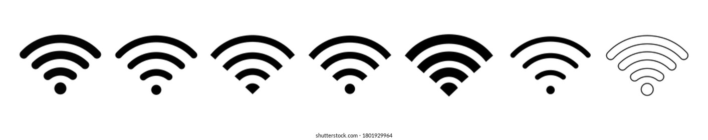 Wifi icon or wireless icon set