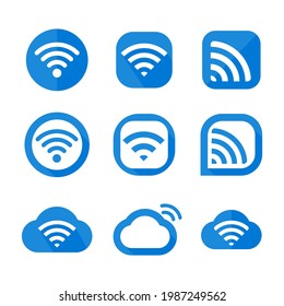 WIFI icon. Wireless symbol vector for internet connection from router broadcasting.