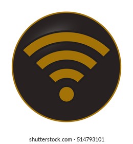 Wi-Fi icon.Isolated in a circle on a black background.