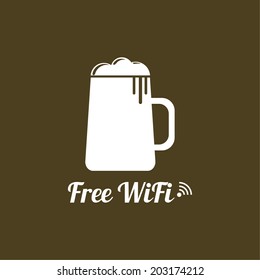  wifi icons with  beer glass 