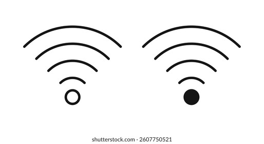 Wifi icons in black fill and line style