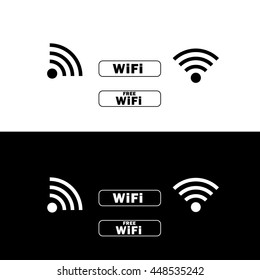 WiFi icons. Black and white. Vector.