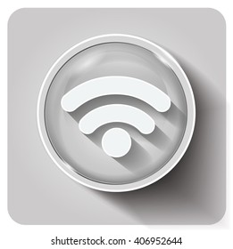Wi-Fi icons, Wi-Fi button, gloss icon, not active wi-fi icon, not active wi-fi button, Wi fi gray