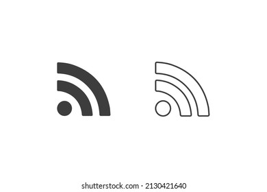 Iconos Wifi de diseño plano o iconos Wifi. 2 estilos de iconos wifi aislados en fondo blanco. Wifi en el móvil.