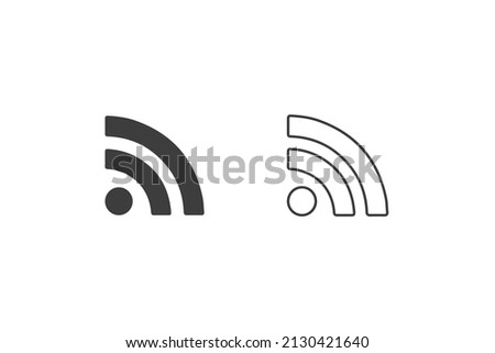 Wifi icons flat design or Wifi icons. 2 style of wifi icons isolated on white background. Wifi on mobile.