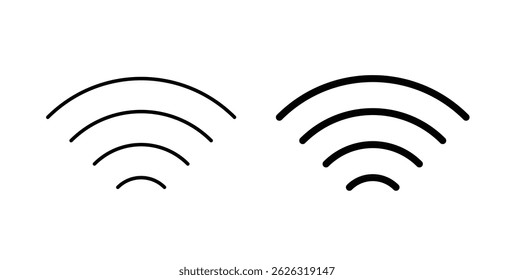 Wifi icons in flat solid and thin line style