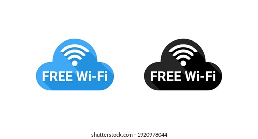 Wifi icons. Free WiFi. Wireless internet sign isolated on white background. Vector illustration