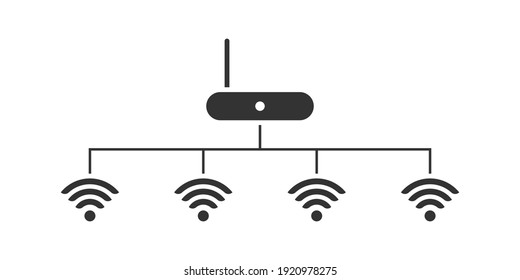 Wifi Icons. Guest Access WiFi. Wireless Internet Sign Isolated On White Background. Vector Illustration