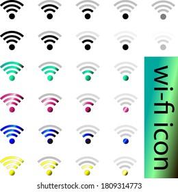 Wi-Fi icons, Internet connection level, gradient