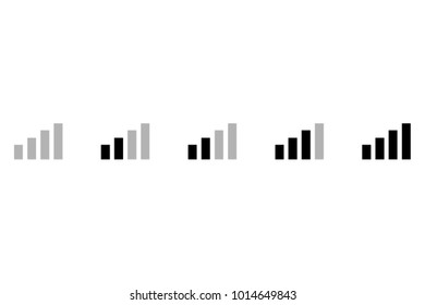 Wi-Fi icons levels. Signal strength indicator template.