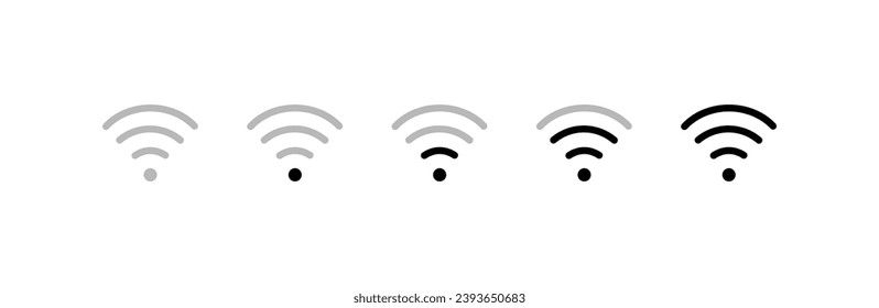 Wi-Fi icons. Linear, different Wi-Fi signal, Wi-Fi icons set. Vector icons