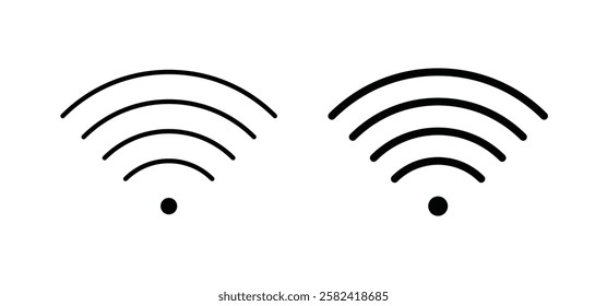 Wifi icons pack vectors in black flat and strokes