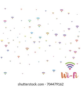 Wi-Fi icons rainbow colors vector pattern.connection symbols background, wi-fi zone concept. communication service elements.